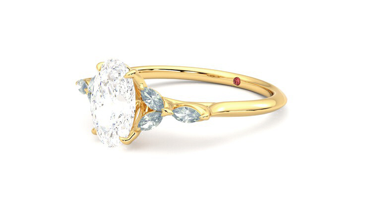 Taylor & Hart Tamora Oval Engagement Ring 360 degree image 24