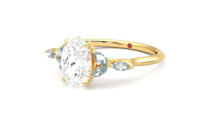 Taylor & Hart Tamora Oval Engagement Ring 360 degree image 25