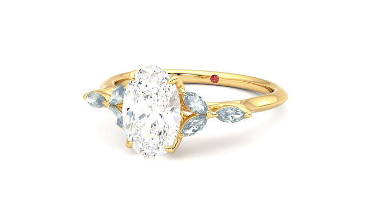 Taylor & Hart Tamora Oval Engagement Ring 360 degree image 26