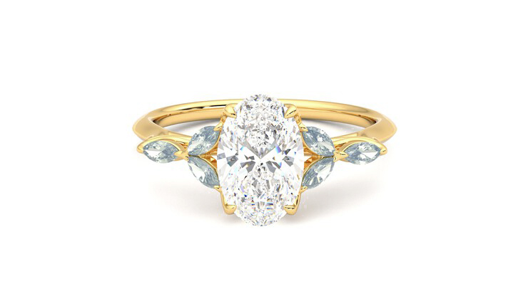 Taylor & Hart Tamora Oval Engagement Ring 360 degree image 29