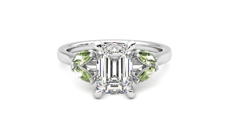 Taylor & Hart Thia Emerald Engagement Ring 360 detail 01