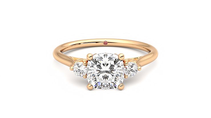 Taylor & Hart Thimble Cushion Engagement Ring 360 degree image 0