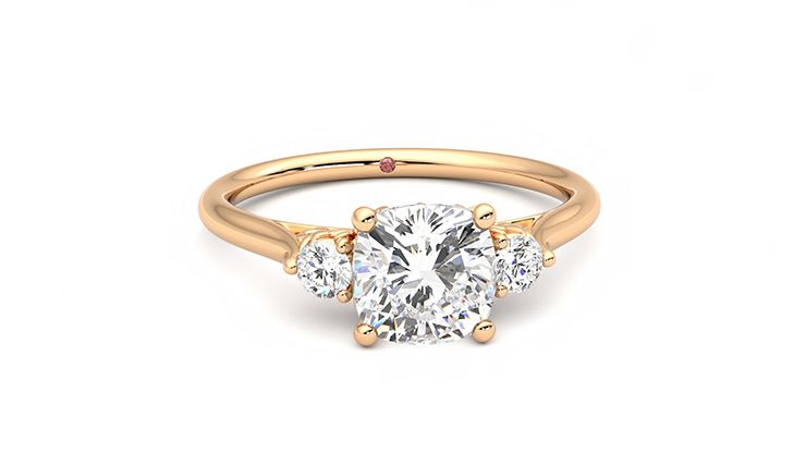 Taylor & Hart Thimble Cushion Engagement Ring 360 degree image 2