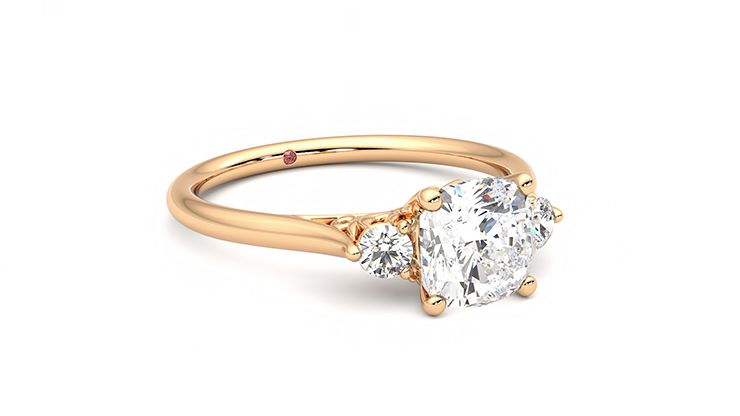 Taylor & Hart Thimble Cushion Engagement Ring 360 degree image 5