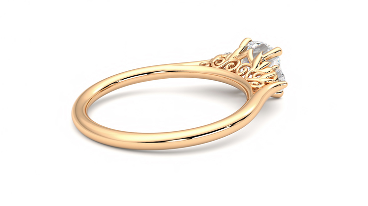 grafisk Badekar støn Thimble | 18K Rose Gold trilogy style engagement ring | Taylor & Hart