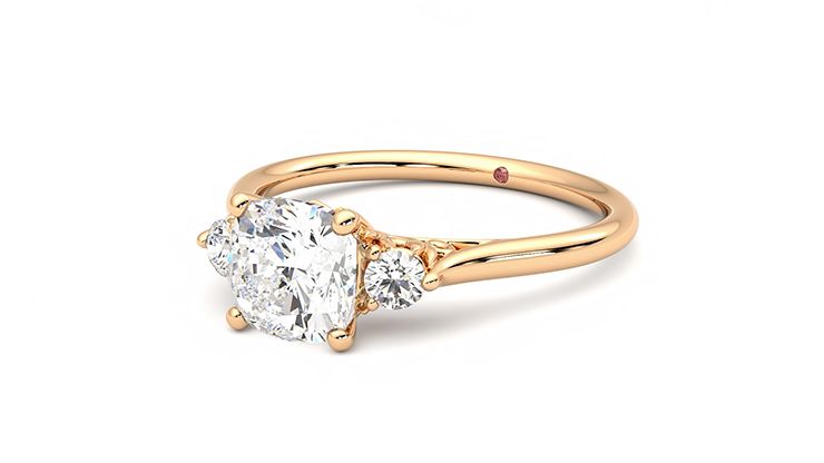 Taylor & Hart Thimble Cushion Engagement Ring 360 degree image 25