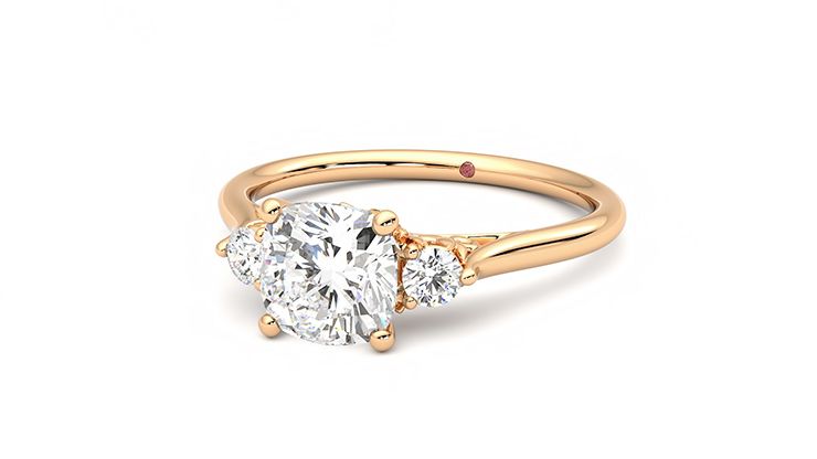 Taylor & Hart Thimble Cushion Engagement Ring 360 degree image 26