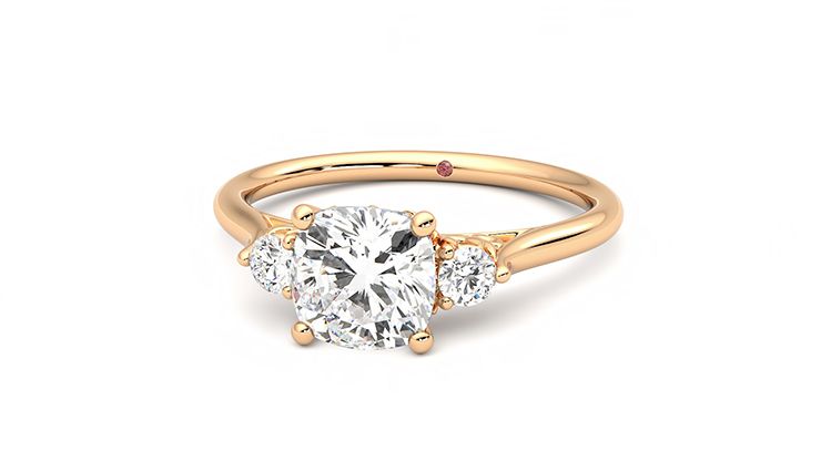 Taylor & Hart Thimble Cushion Engagement Ring 360 degree image 27