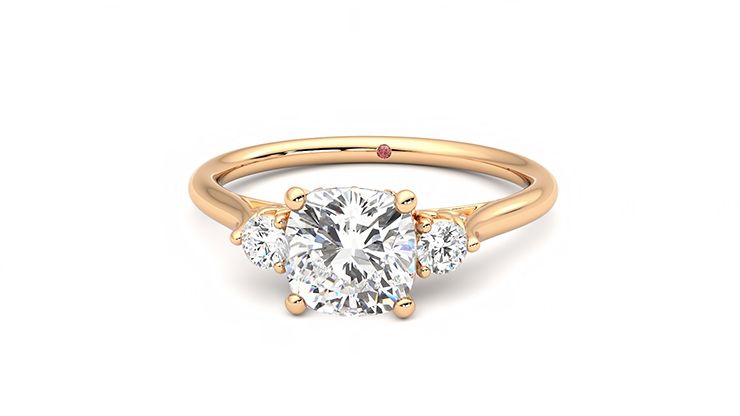 Taylor & Hart Thimble Cushion Engagement Ring 360 degree image 28