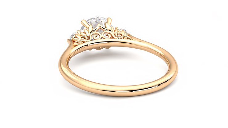Taylor & Hart Thimble Round Engagement Ring 360 degree image 16