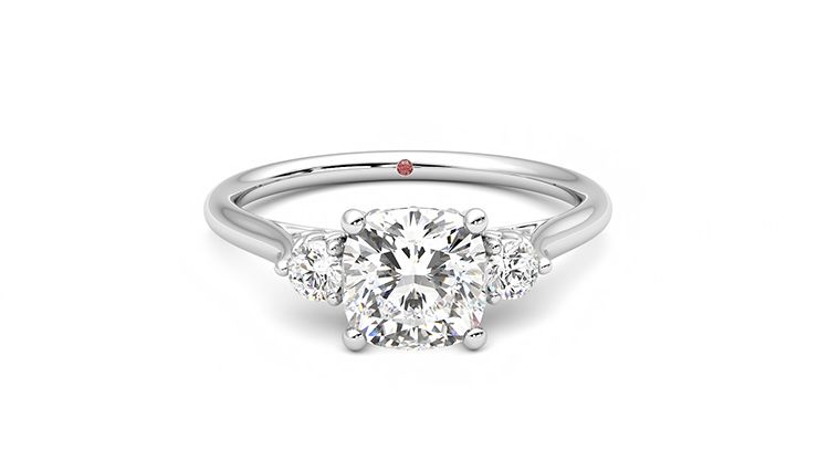 Taylor & Hart Thimble Cushion Engagement Ring 360 degree image 1