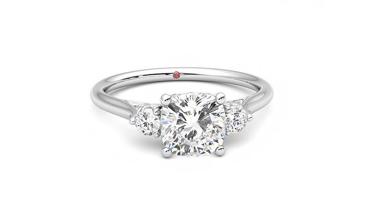 Taylor & Hart Thimble Cushion Engagement Ring 360 degree image 2