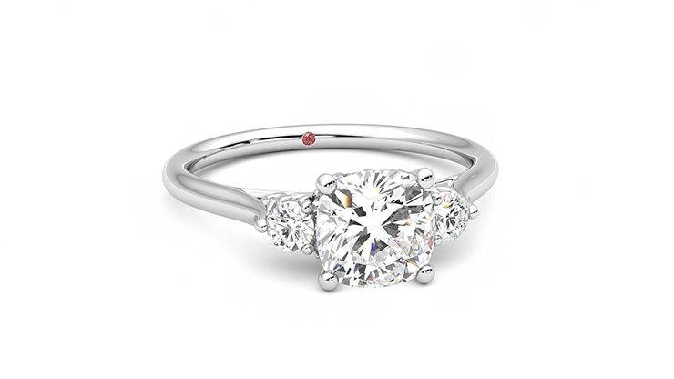Taylor & Hart Thimble Cushion Engagement Ring 360 degree image 3