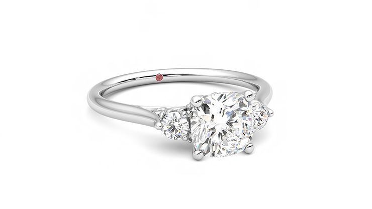 Taylor & Hart Thimble Cushion Engagement Ring 360 degree image 4