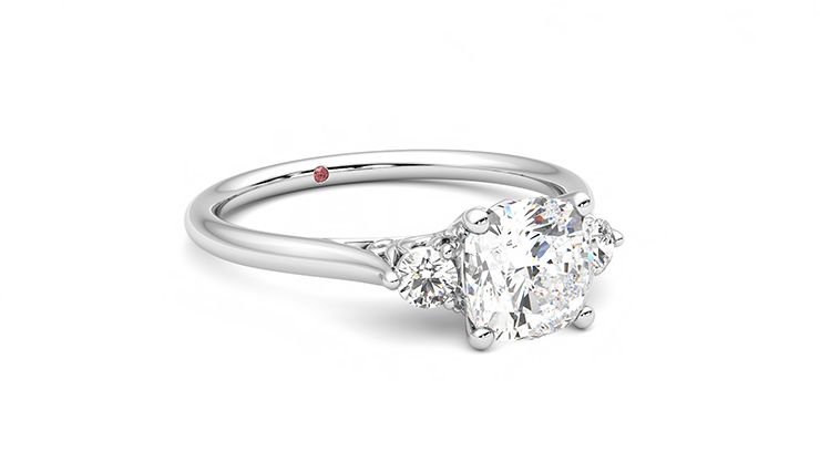 Taylor & Hart Thimble Cushion Engagement Ring 360 degree image 5