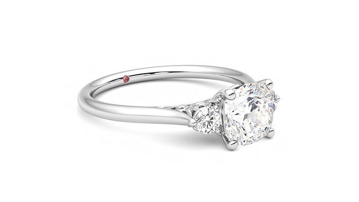 Taylor & Hart Thimble Cushion Engagement Ring 360 degree image 6