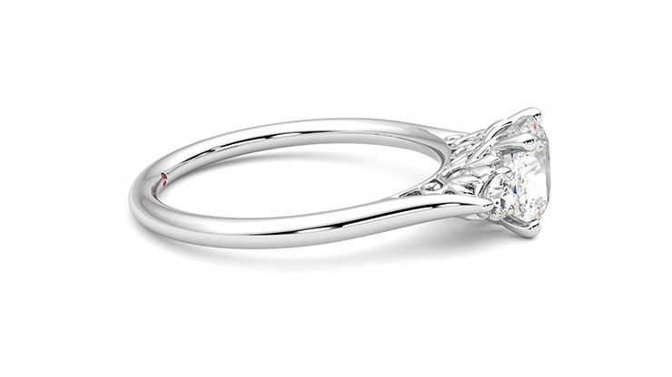 Taylor & Hart Thimble Cushion Engagement Ring 360 degree image 9