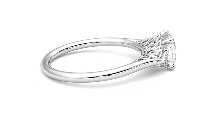 Taylor & Hart Thimble Cushion Engagement Ring 360 degree image 10