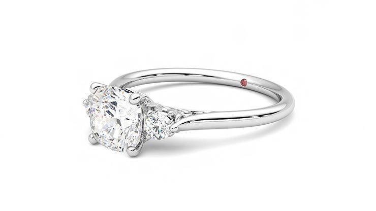 Taylor & Hart Thimble Cushion Engagement Ring 360 degree image 24