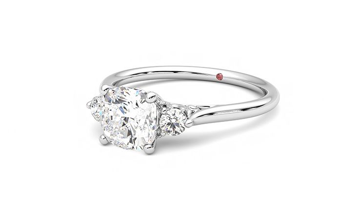 Taylor & Hart Thimble Cushion Engagement Ring 360 degree image 25
