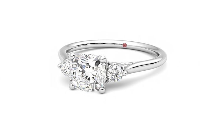 Taylor & Hart Thimble Cushion Engagement Ring 360 degree image 26