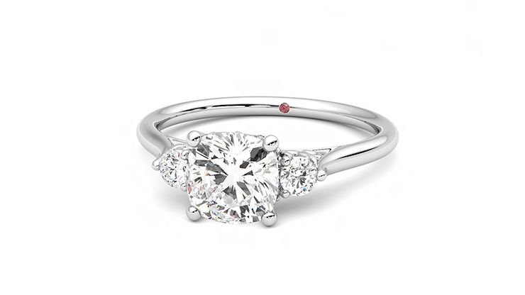 Taylor & Hart Thimble Cushion Engagement Ring 360 degree image 27