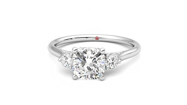 Taylor & Hart Thimble Cushion Engagement Ring 360 degree image 28