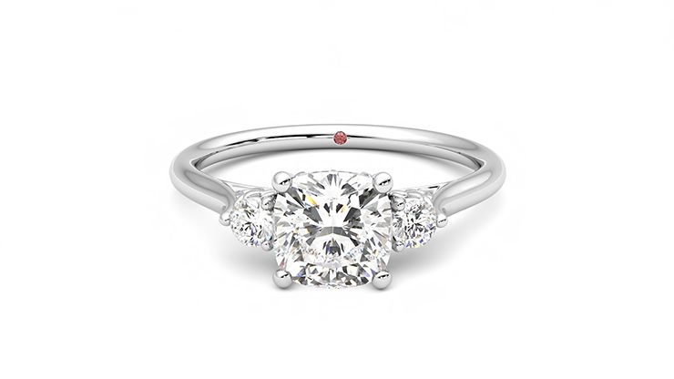 Taylor & Hart Thimble Cushion Engagement Ring 360 degree image 29