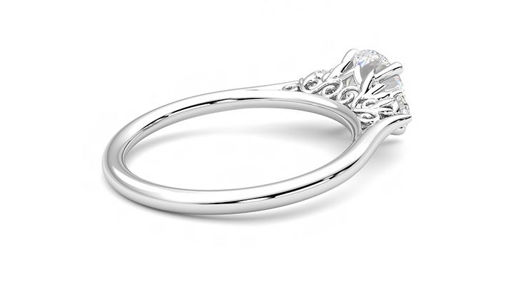Taylor & Hart Thimble Round Engagement Ring 360 degree image 12