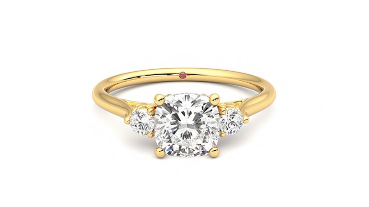 Taylor & Hart Thimble Cushion Engagement Ring 360 degree image 1