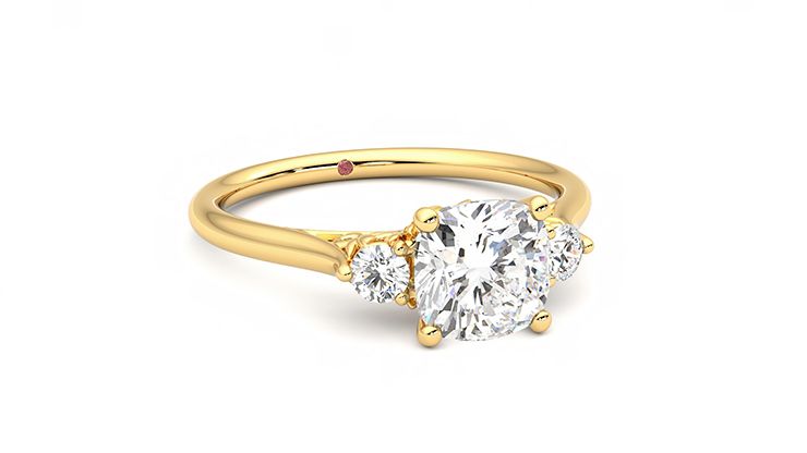 Taylor & Hart Thimble Cushion Engagement Ring 360 degree image 4