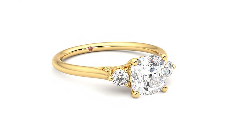 Taylor & Hart Thimble Cushion Engagement Ring 360 degree image 5
