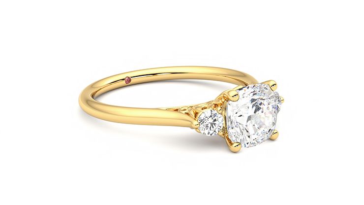 Taylor & Hart Thimble Cushion Engagement Ring 360 degree image 6
