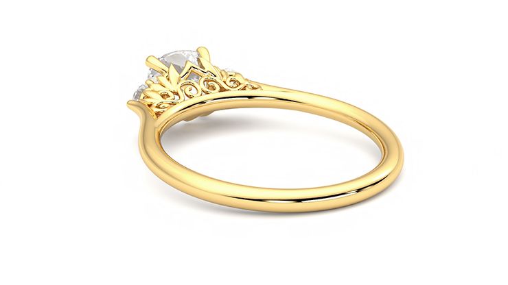 Taylor & Hart Thimble Cushion Engagement Ring 360 degree image 17