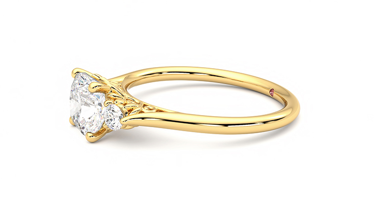 Taylor & Hart Thimble Cushion Engagement Ring 360 degree image 22