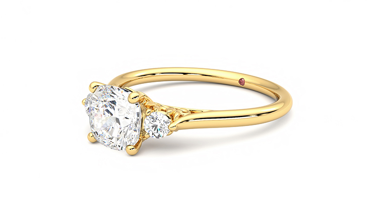Taylor & Hart Thimble Cushion Engagement Ring 360 degree image 24