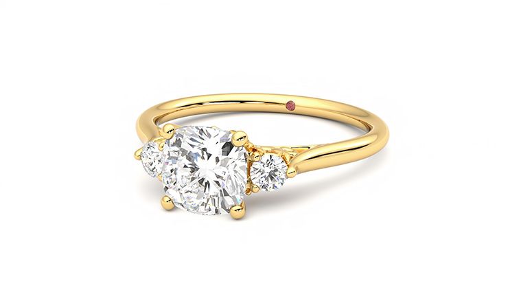 Taylor & Hart Thimble Cushion Engagement Ring 360 degree image 26