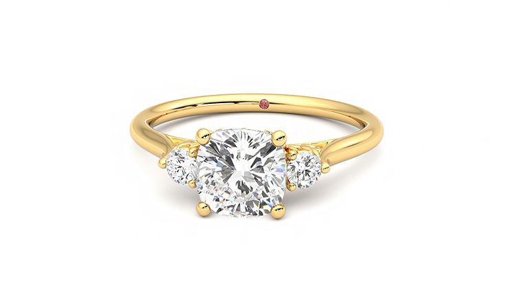 Taylor & Hart Thimble Cushion Engagement Ring 360 degree image 28