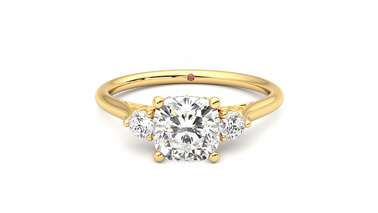 Taylor & Hart Thimble Cushion Engagement Ring 360 degree image 29