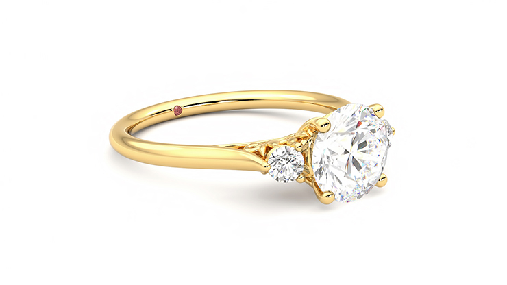 Taylor & Hart Thimble Round Engagement Ring 360 degree image 6