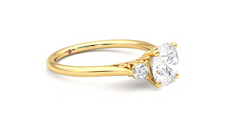 Taylor & Hart Thimble Round Engagement Ring 360 degree image 7