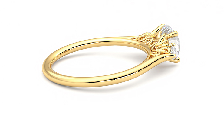 Taylor & Hart Thimble Round Engagement Ring 360 degree image 11