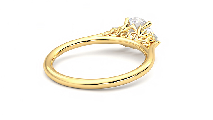 Taylor & Hart Thimble Round Engagement Ring 360 degree image 13