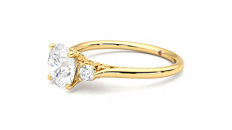 Taylor & Hart Thimble Round Engagement Ring 360 degree image 23