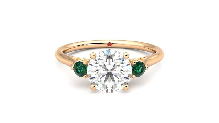 Taylor & Hart Thimble Round Engagement Ring 360 degree image 0