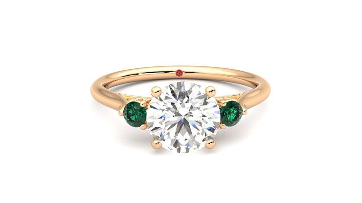 Taylor & Hart Thimble Round Engagement Ring 360 degree image 1