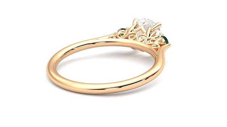 Taylor & Hart Thimble Round Engagement Ring 360 degree image 13