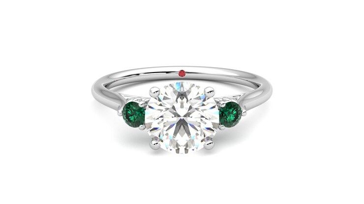 Taylor & Hart Thimble Round Engagement Ring 360 degree image 0