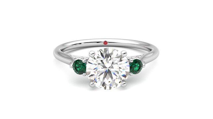 Taylor & Hart Thimble Round Engagement Ring 360 degree image 1