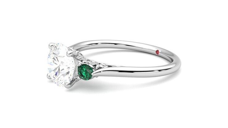 Taylor & Hart Thimble Round Engagement Ring 360 degree image 23